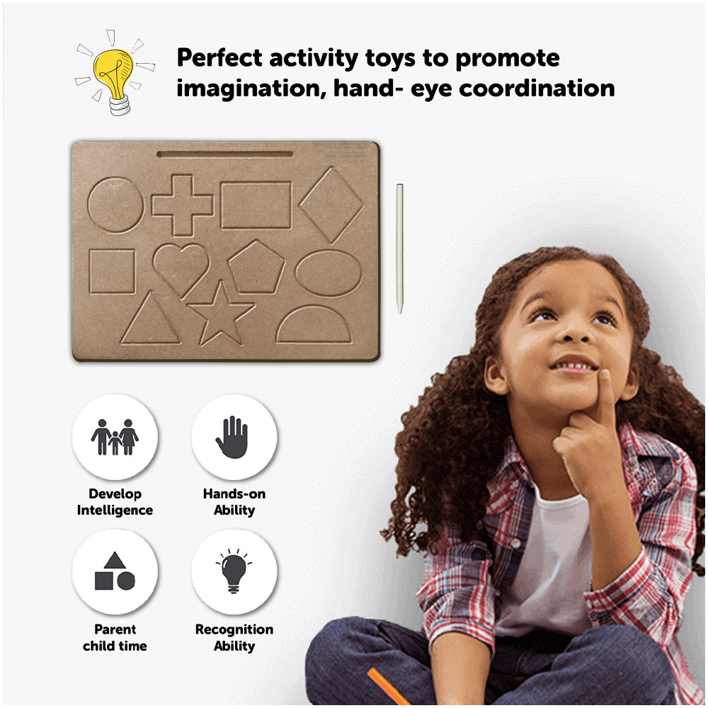 Wooden Geometric Shapes Tracing Board