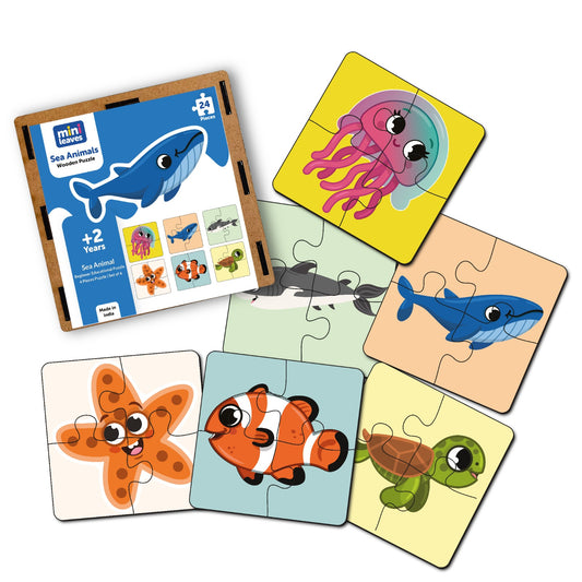 Sea Animal Educational Wooden Puzzle Set