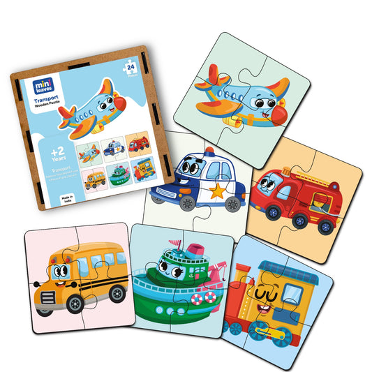 Transport Educational Wooden Puzzle Set