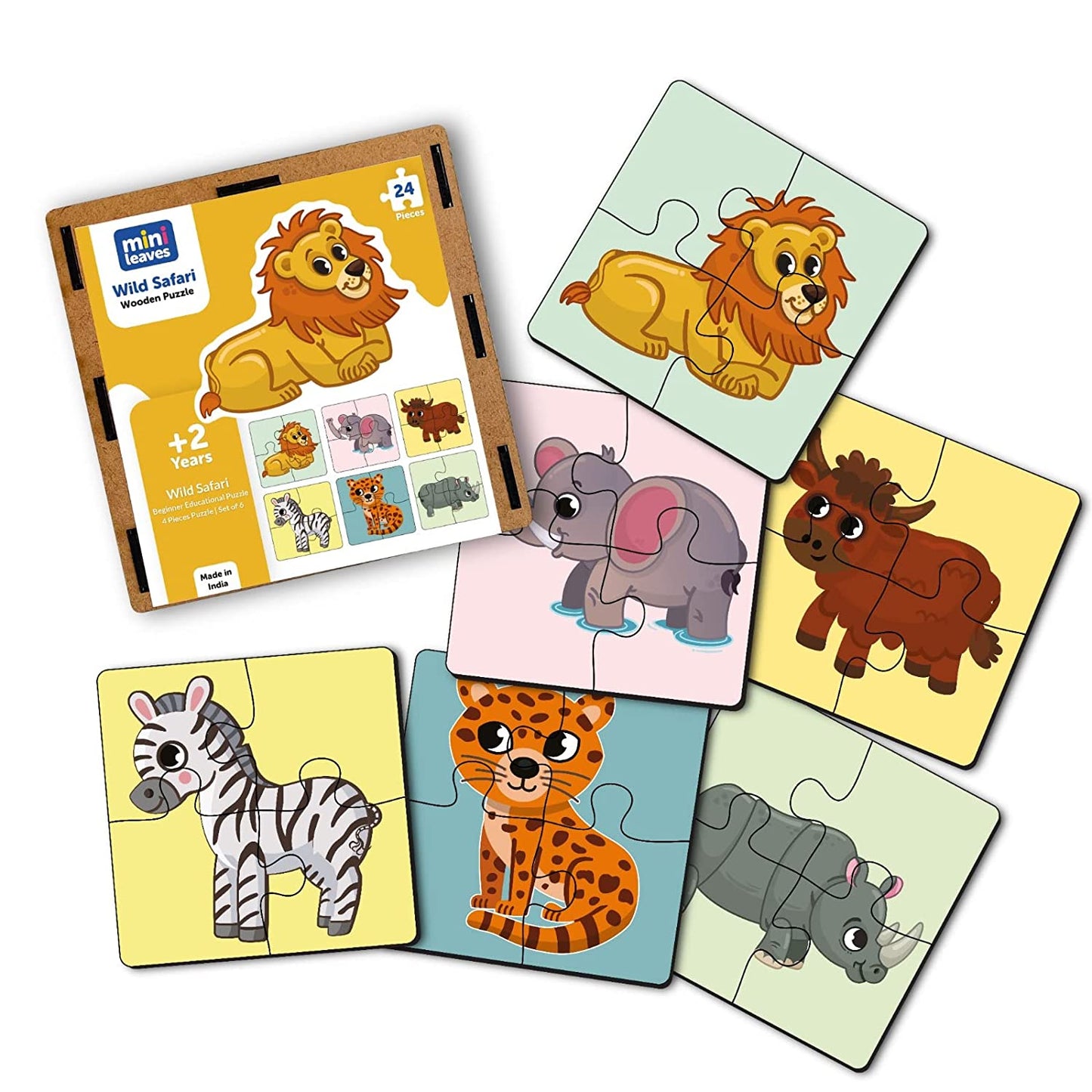 Wild Animal Wooden Puzzle Set