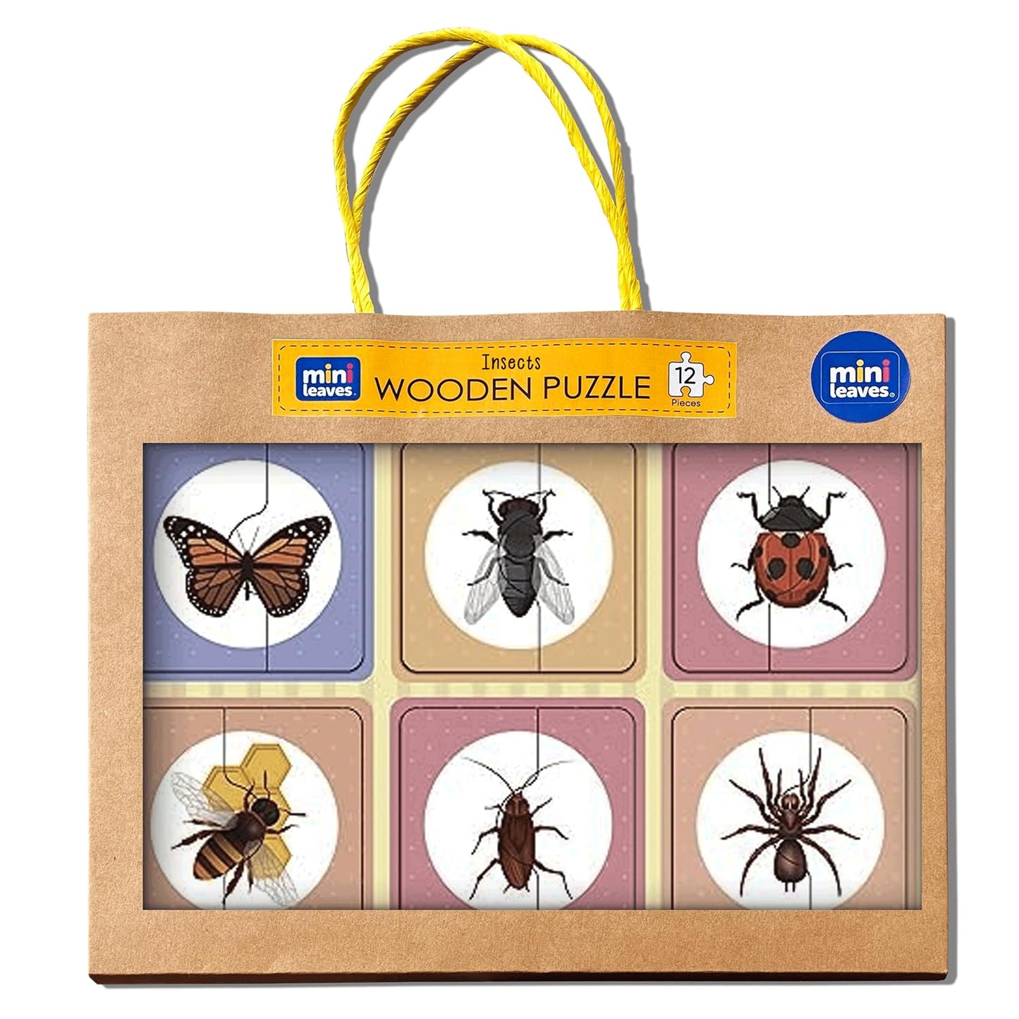 Wooden 2 Piece Insects Puzzle