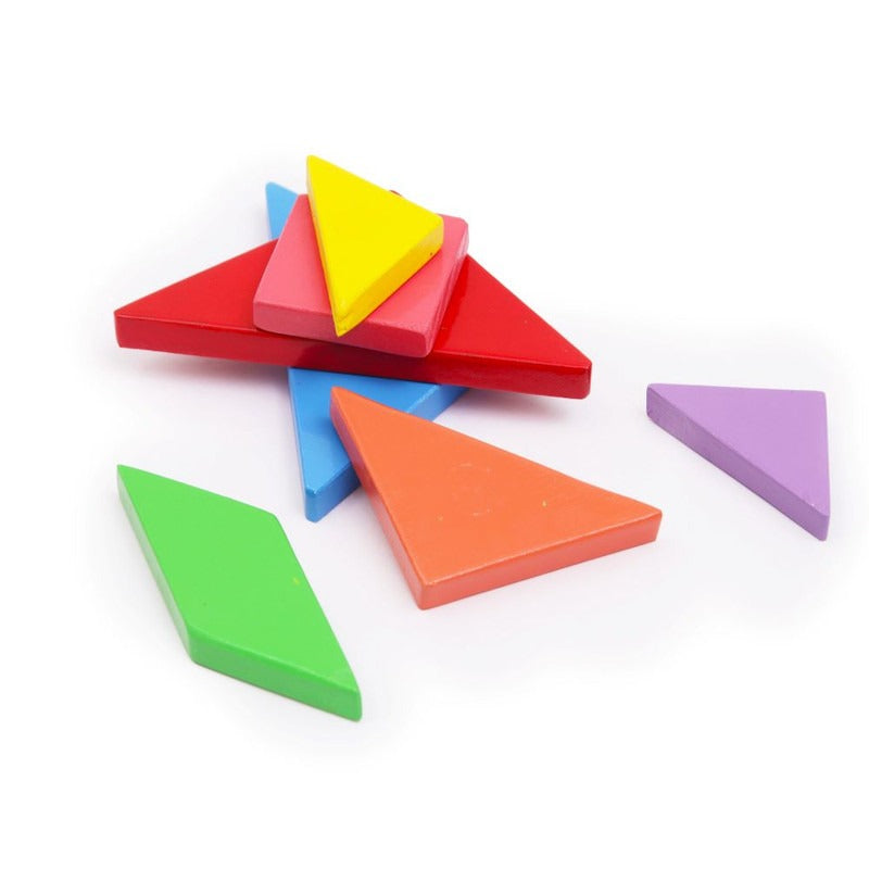 Magnetic Wooden Tangram Puzzle - Set of 7 Pieces