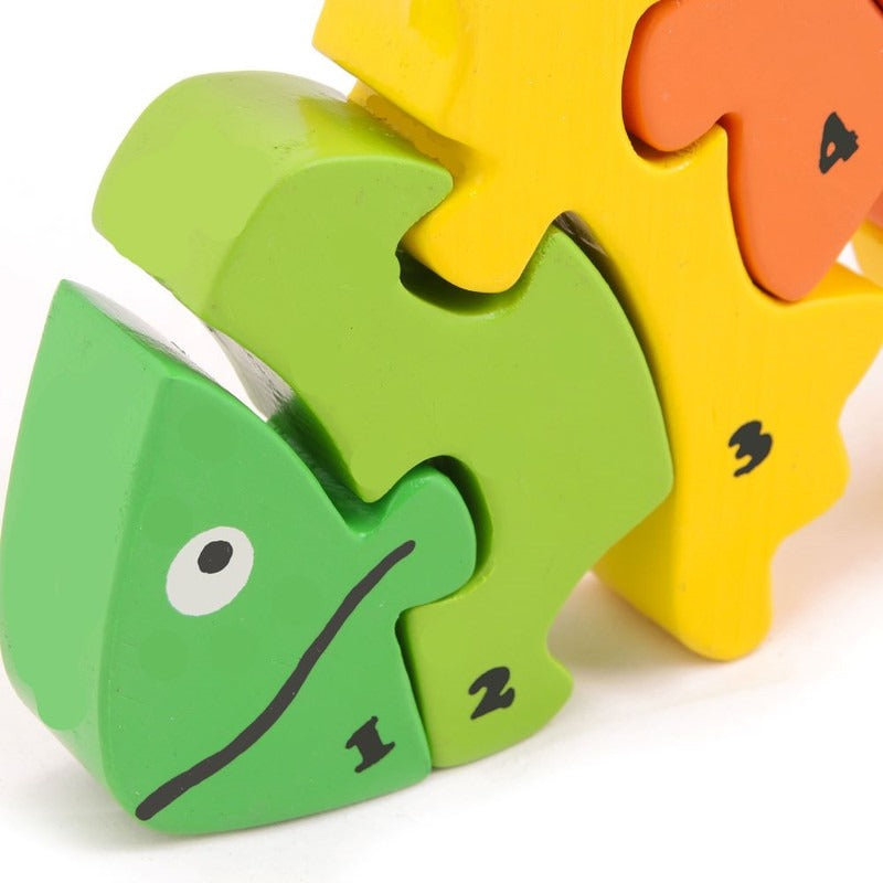 Wooden Chameleon Number Counting Puzzle