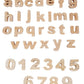 Wooden Alphabets Uppercase, Lowercase & Numerical Numbers - Set of 63 pieces