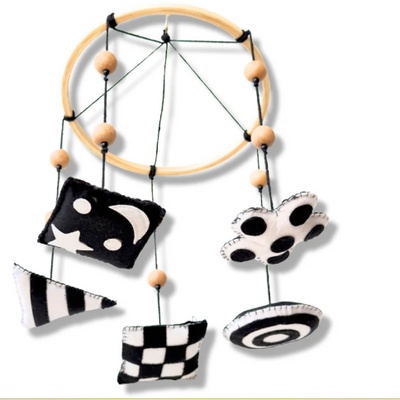 Black and White Geometric Cot Mobile