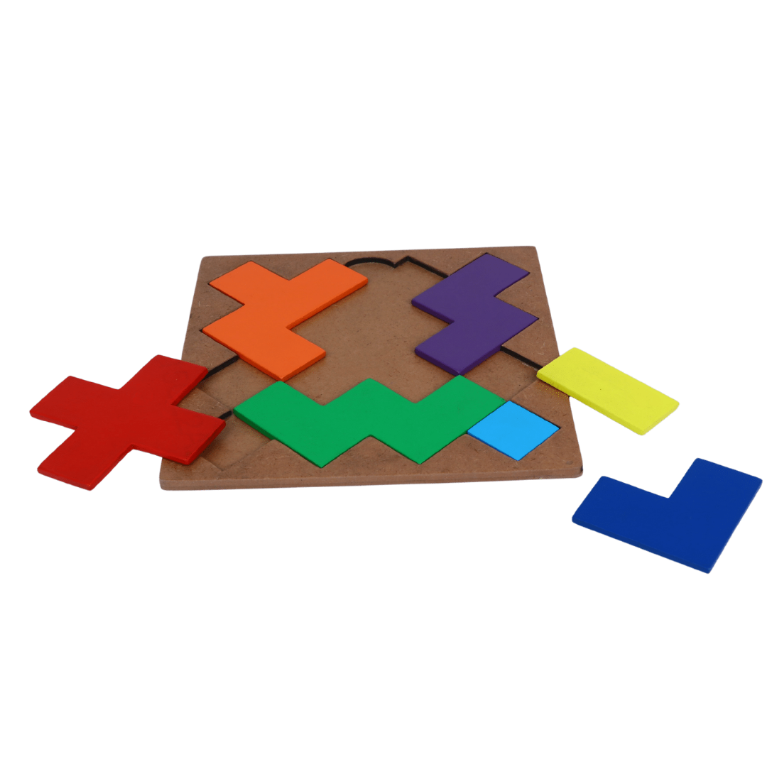 Wooden Tetragram Brain Puzzle Game