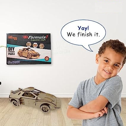 3D Wooden Puzzle Racing Car