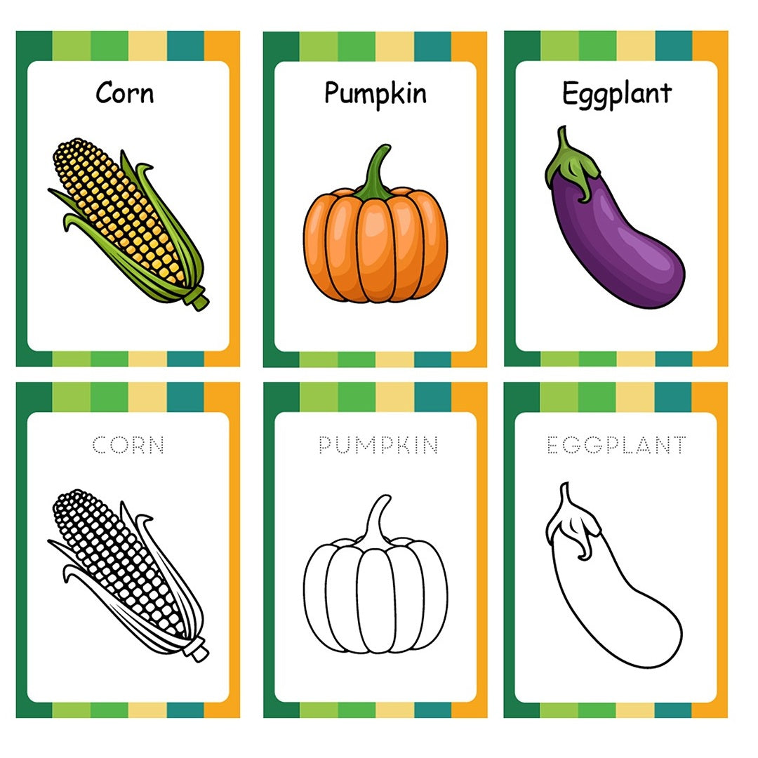 Baby's First Vegetables Flashcards (28 Cards with Sketch Pen)