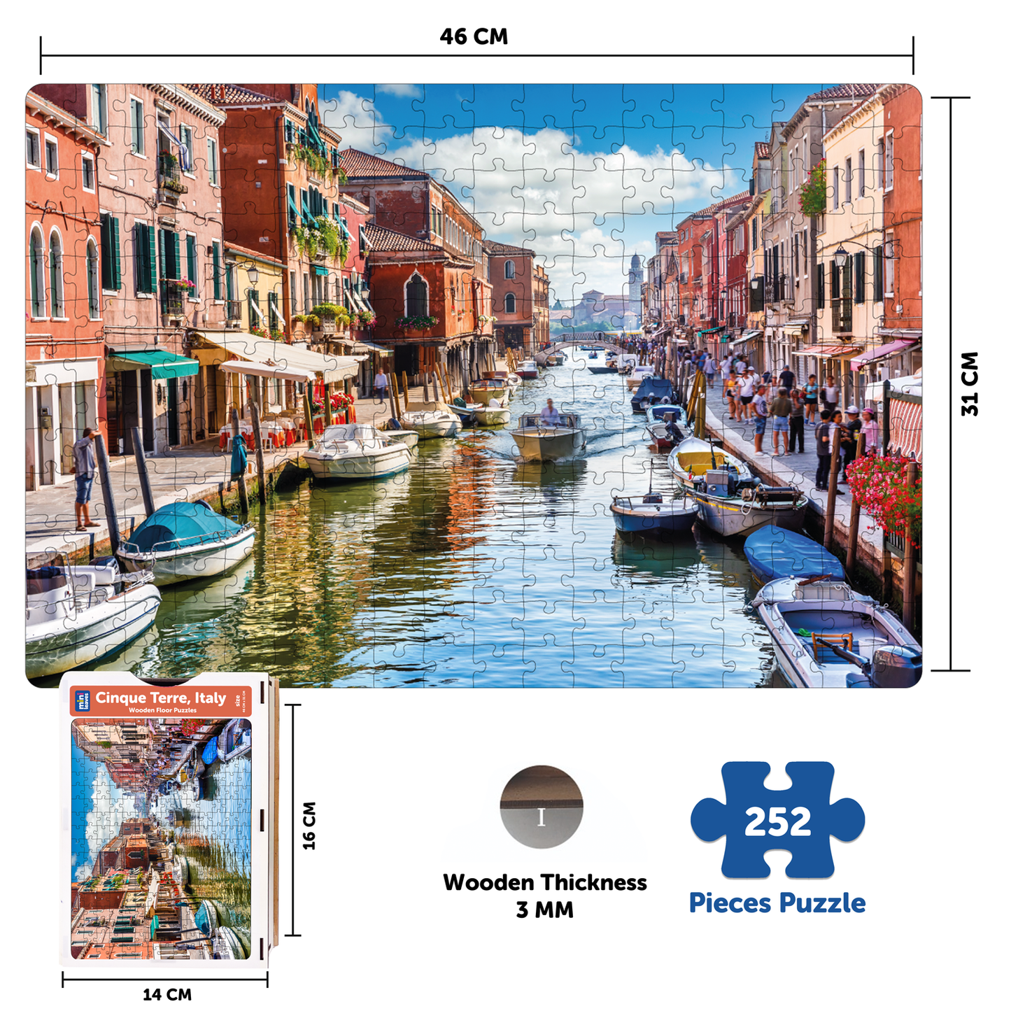 Cinque Terre Wooden Jigsaw Puzzle (252 Pcs)