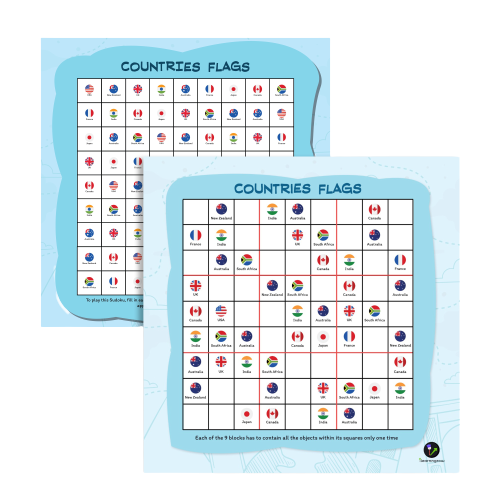 Country Flag Sudoku Activity Board Game