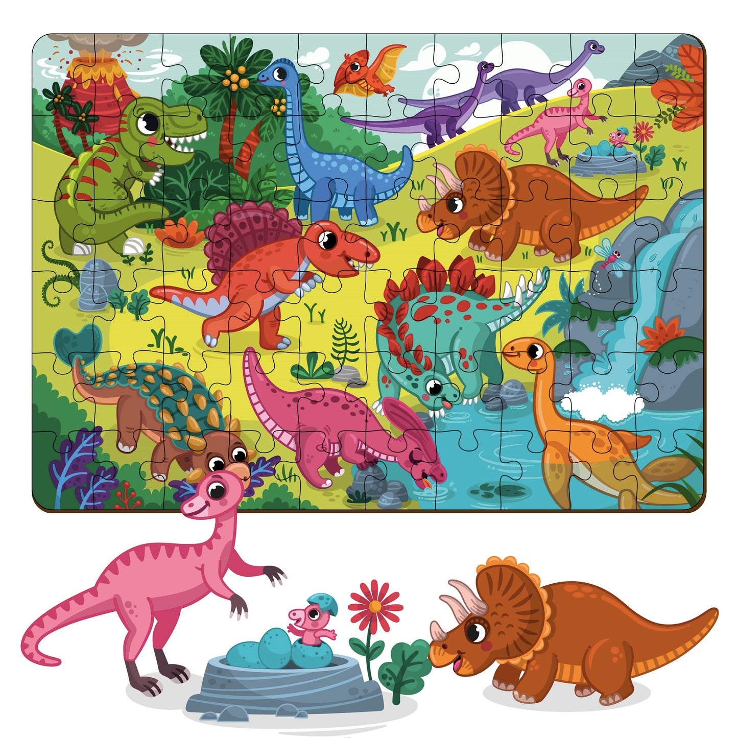 Dinosaurs Wooden Puzzle (60 Pcs)