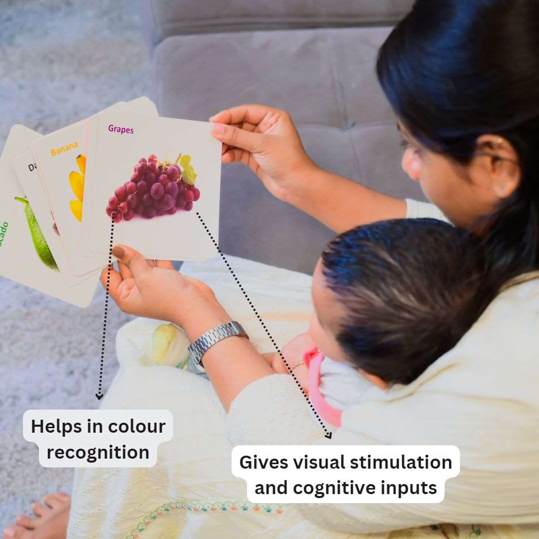 Fruit and Colour Flashcards for 4-6 Months Babies