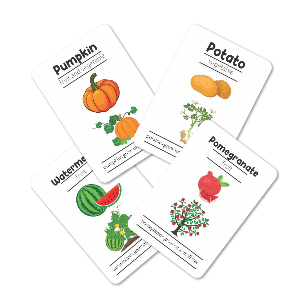Fruits and Vegetables Flashcards - Pack of 24
