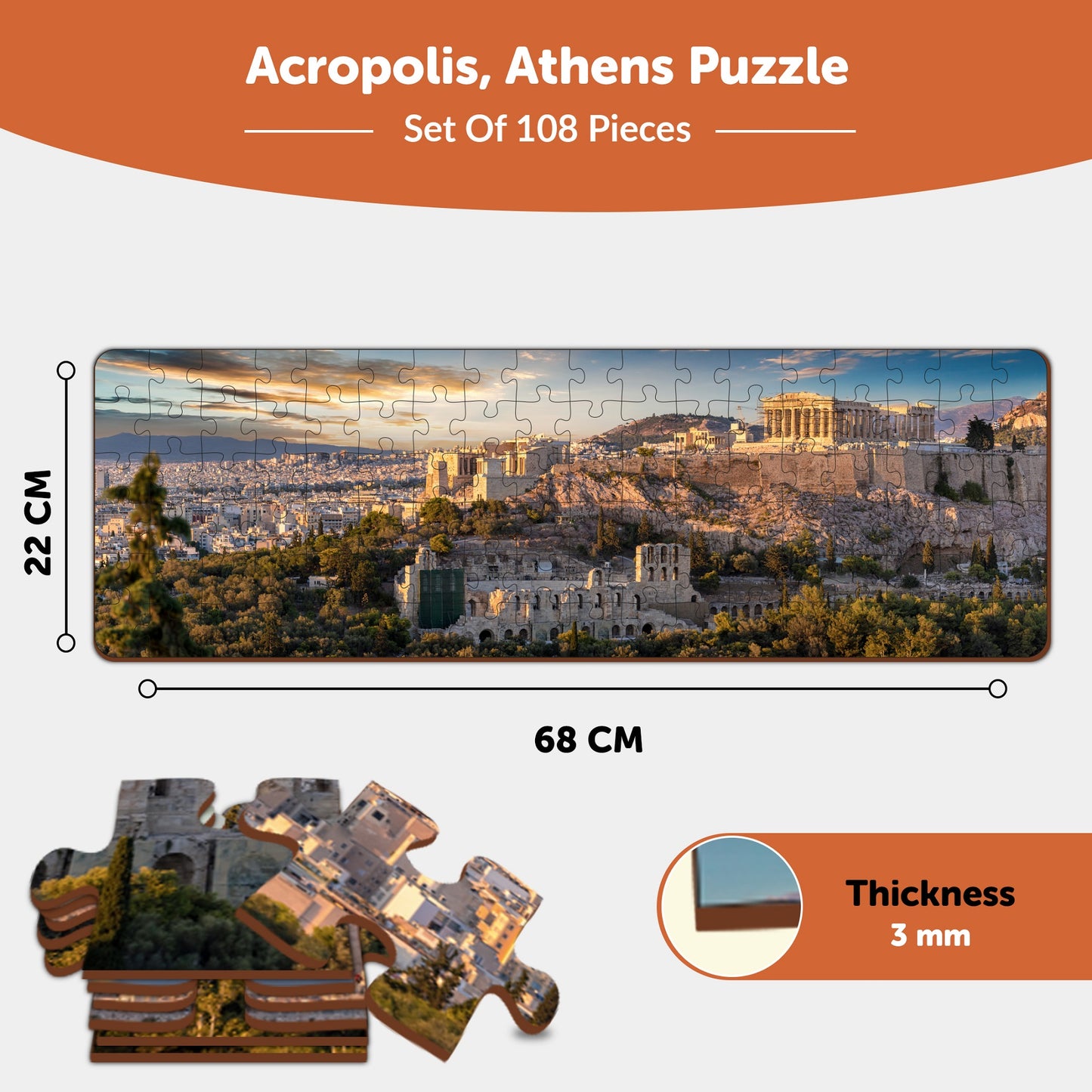 Greece Wooden Jigsaw Puzzle (108 Pcs)
