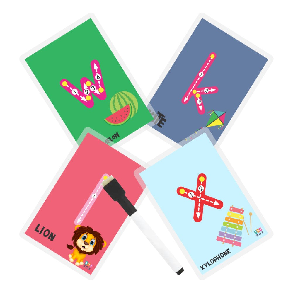 Buy Lowercase ABC Rewritable Flashcards Tracing Mats - SkilloToys.co- Cards With Images