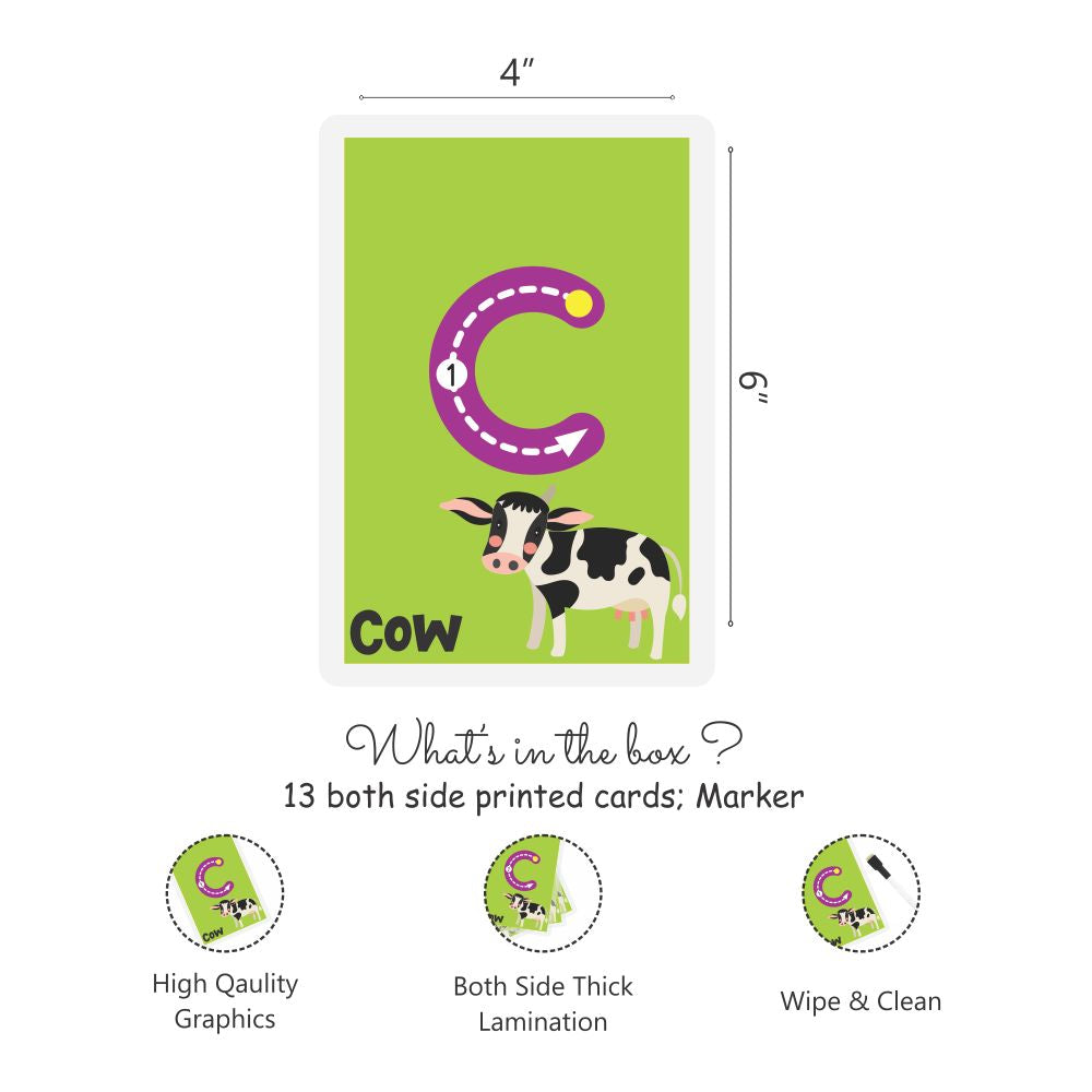 Buy Lowercase ABC Rewritable Flashcards Tracing Mats - SkilloToys.com- In The Box