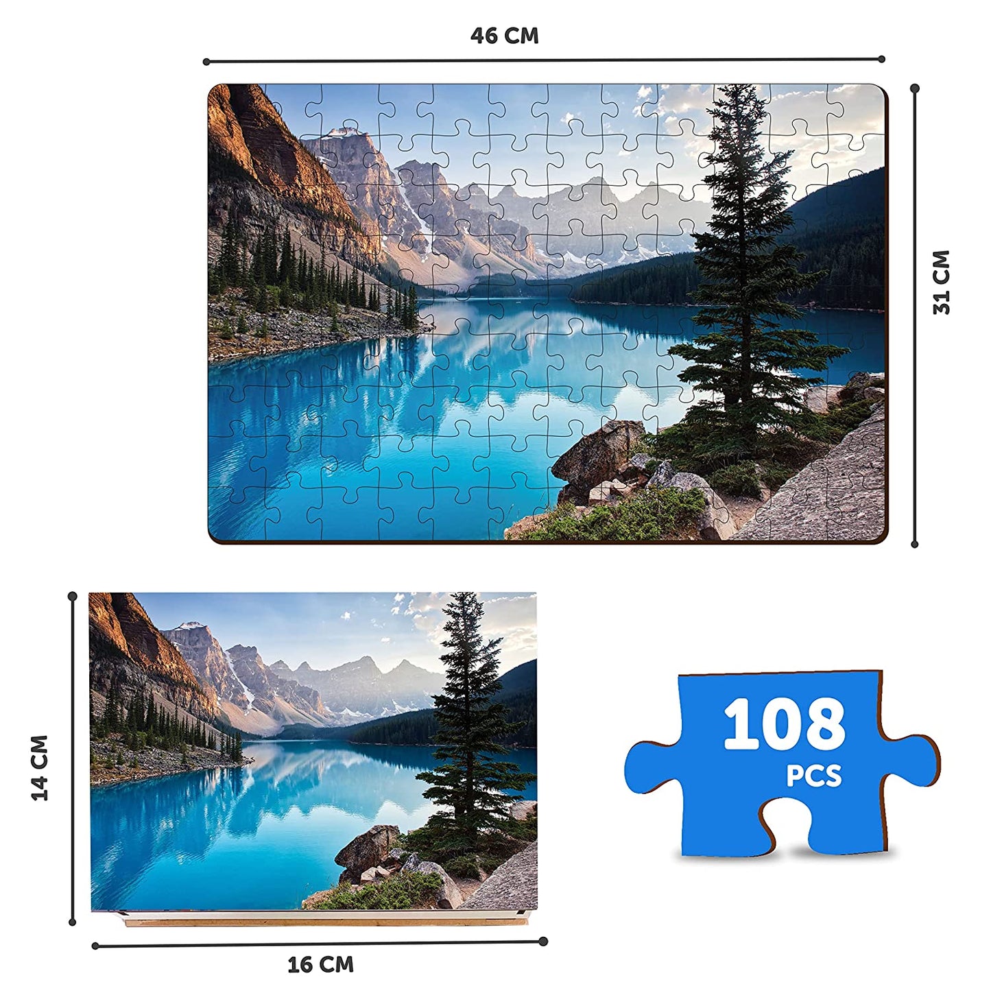 Moraine Lake Wooden Jigsaw Puzzle (108 Pcs)