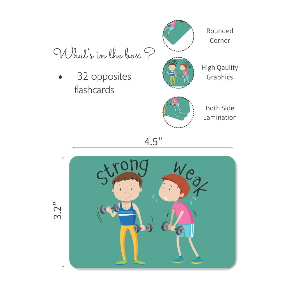 Opposites Flash Cards - Pack of 32