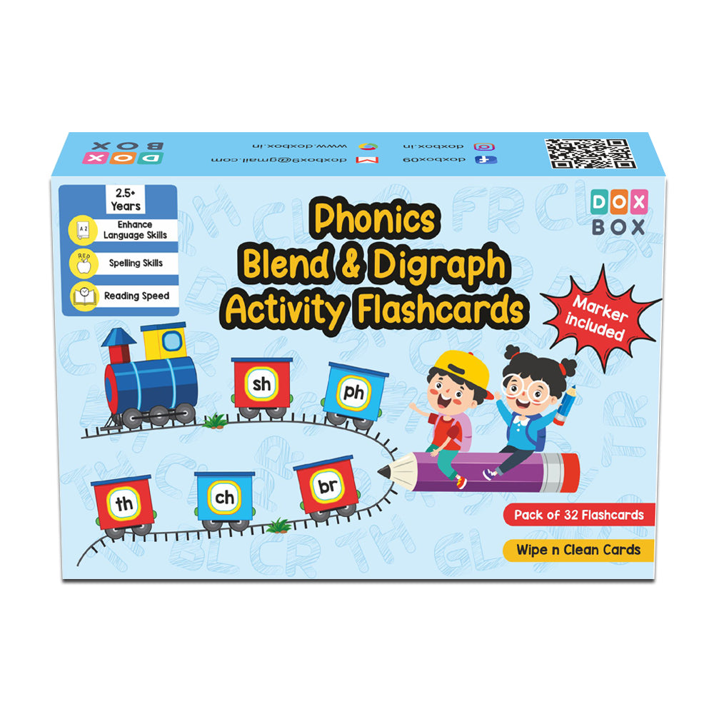 Phonics Blends and Diagraphs Activity Flashcards - Pack of 32