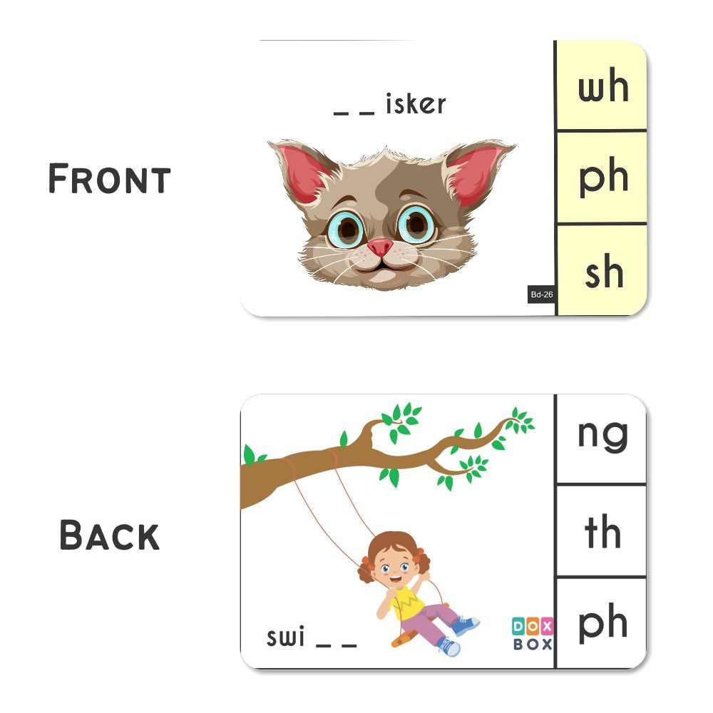Phonics Blends and Diagraphs Activity Flashcards - Pack of 32