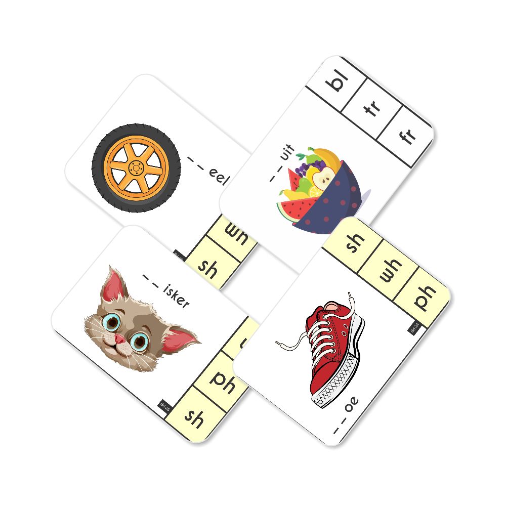 Phonics Blends and Diagraphs Activity Flashcards - Pack of 32