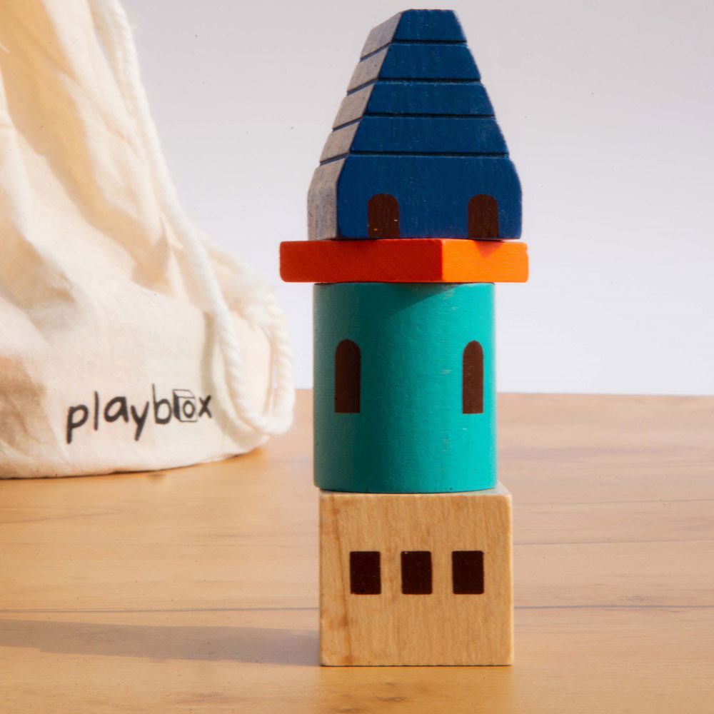 The Builder Wooden Toy Blocks - Set of 24 PCS