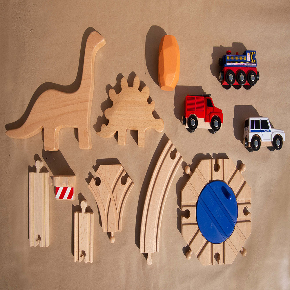 The Dino Land Starter pack Wooden Playset Toy