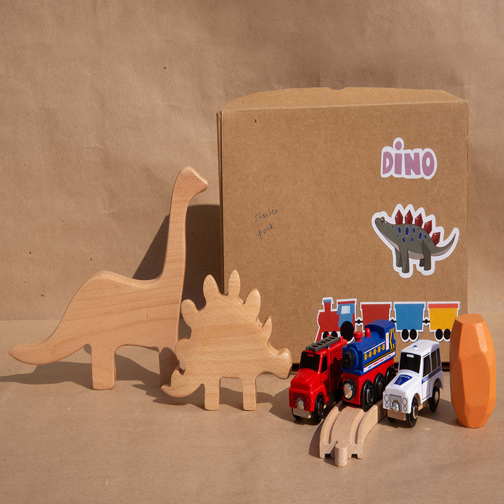 The Dino Land Starter pack Wooden Playset Toy