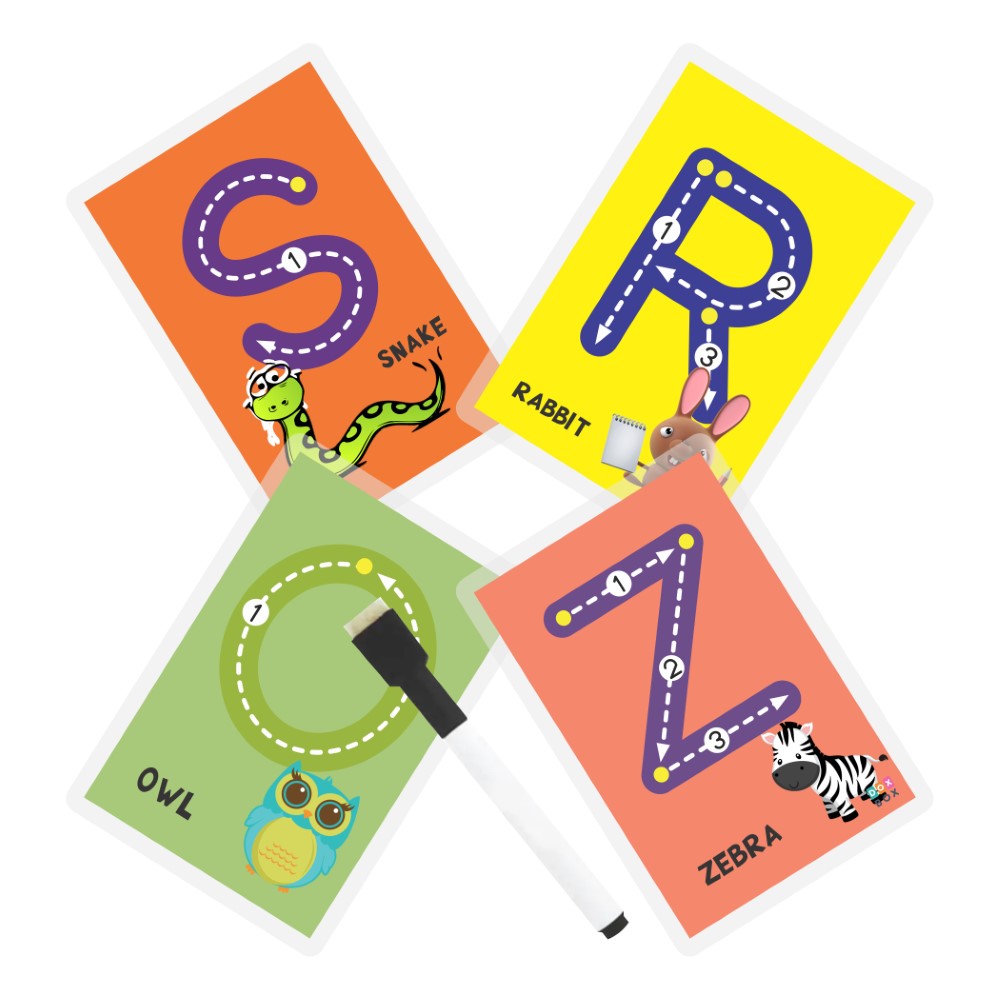 Buy Uppercase ABC Rewritable Flashcards Tracing Mats - SkilloToys.co - Cards With Images