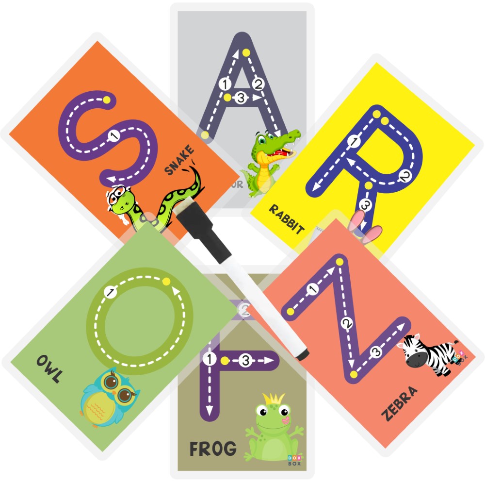 Buy Uppercase ABC Rewritable Flashcards Tracing Mats - SkilloToys.co - Letters