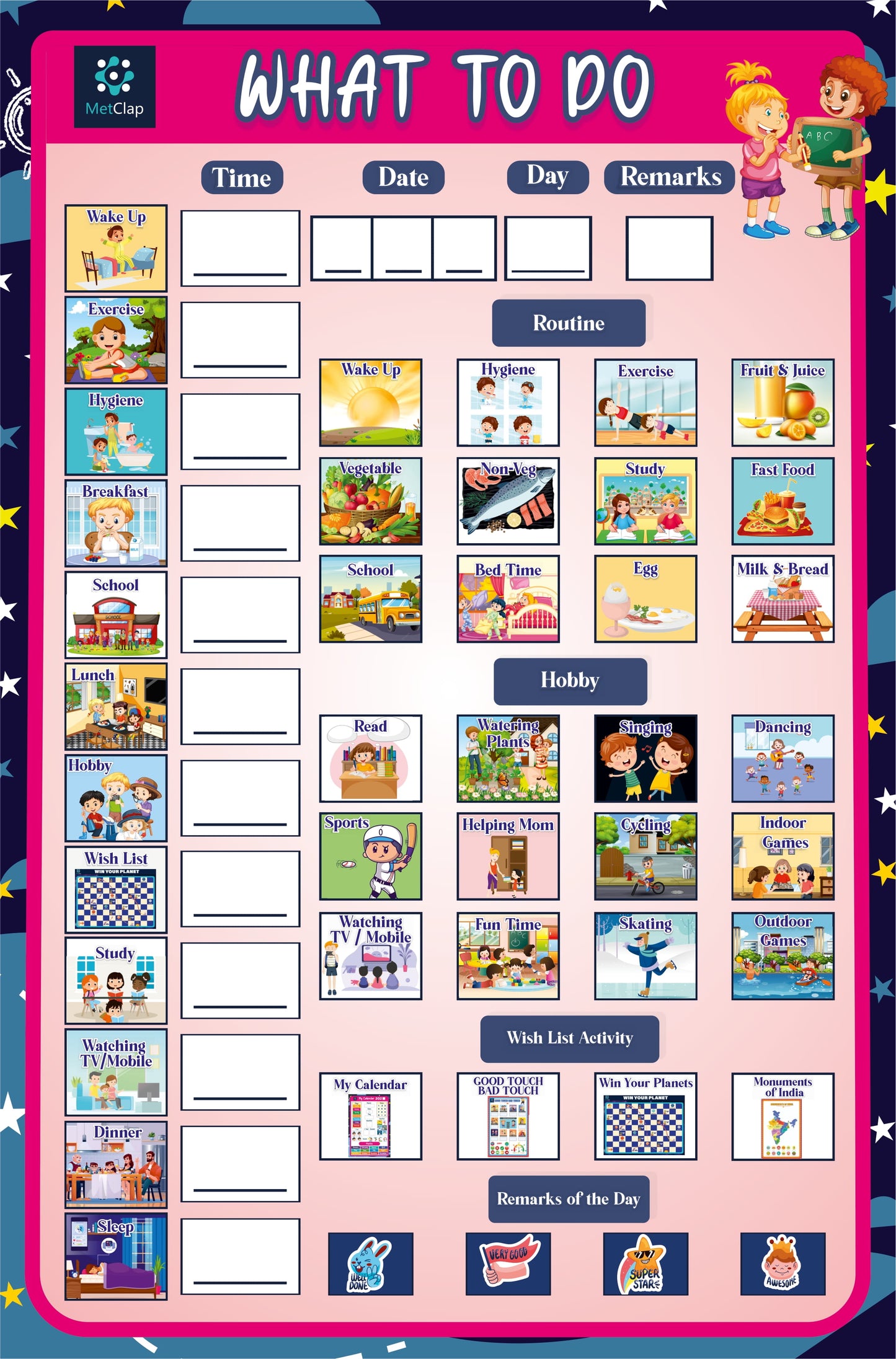 What To Do Activity Board Game for Kids