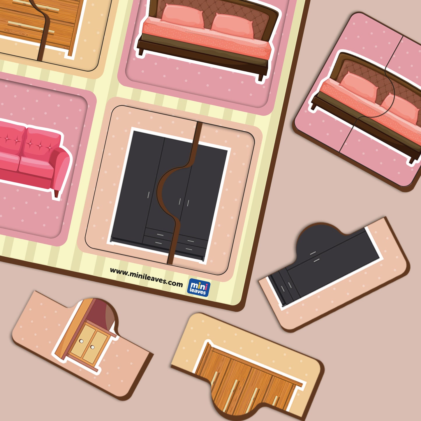 Wooden 2 Piece Furniture Puzzle