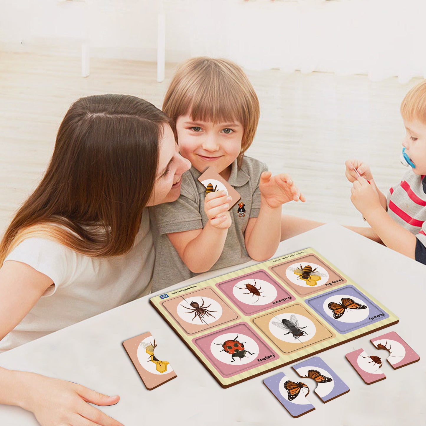 Wooden 2 Piece Insects Puzzle