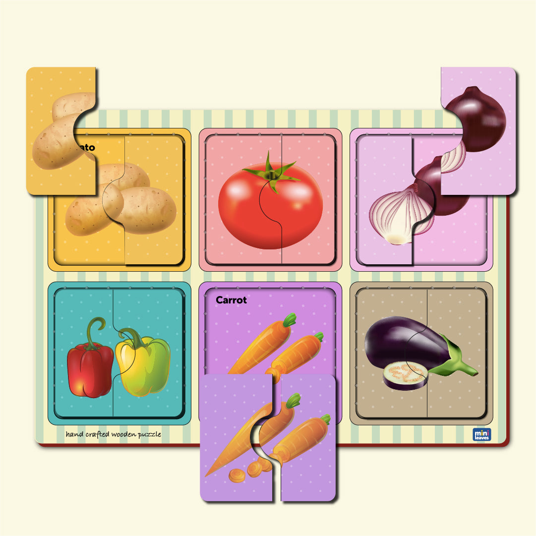 Wooden 2 Piece My Vegetables Puzzle