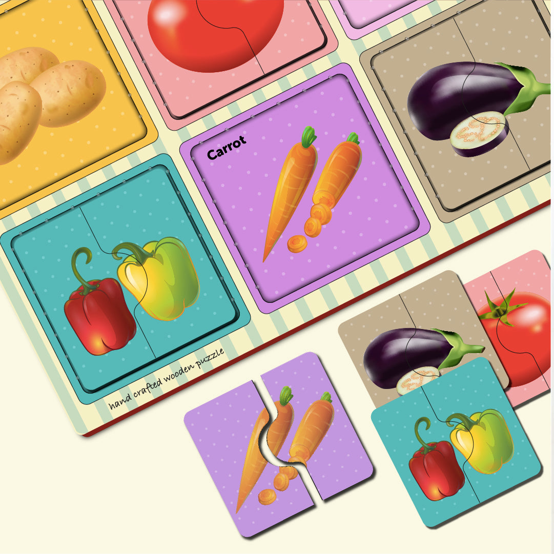 Wooden 2 Piece My Vegetables Puzzle