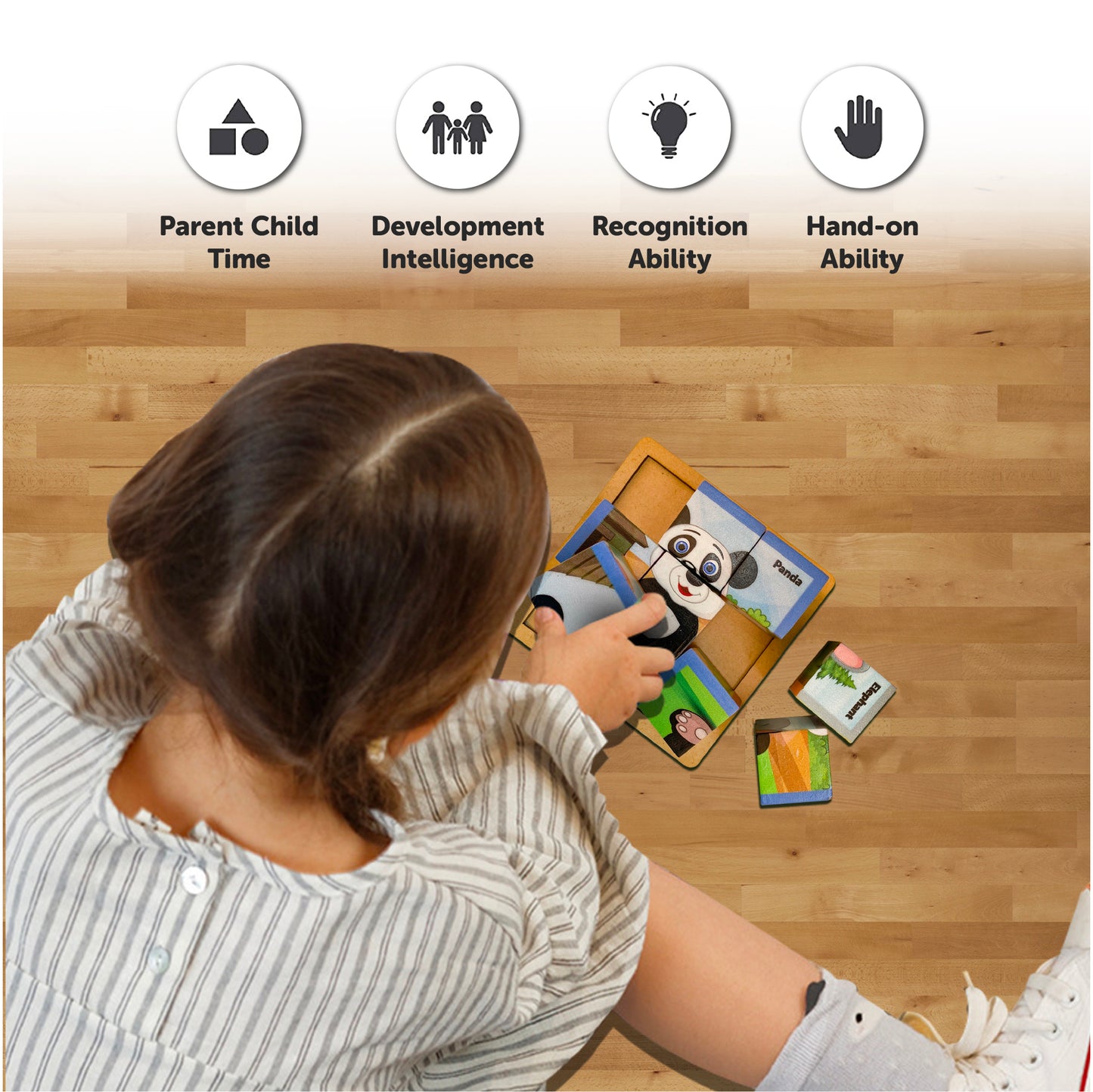 Wooden 3D Six Slides Animal Puzzle