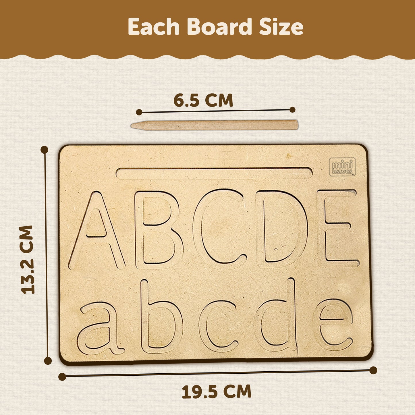 Wooden Alphabet Capital, Small and Number Tracing Board