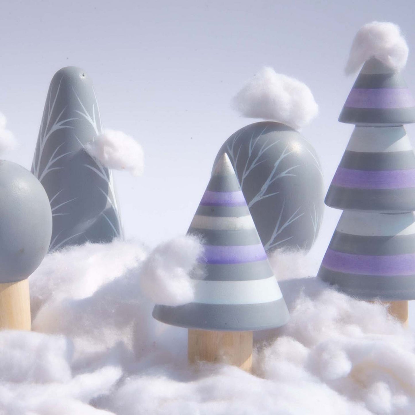 Wooden Arctic Forest Tree Toy Set