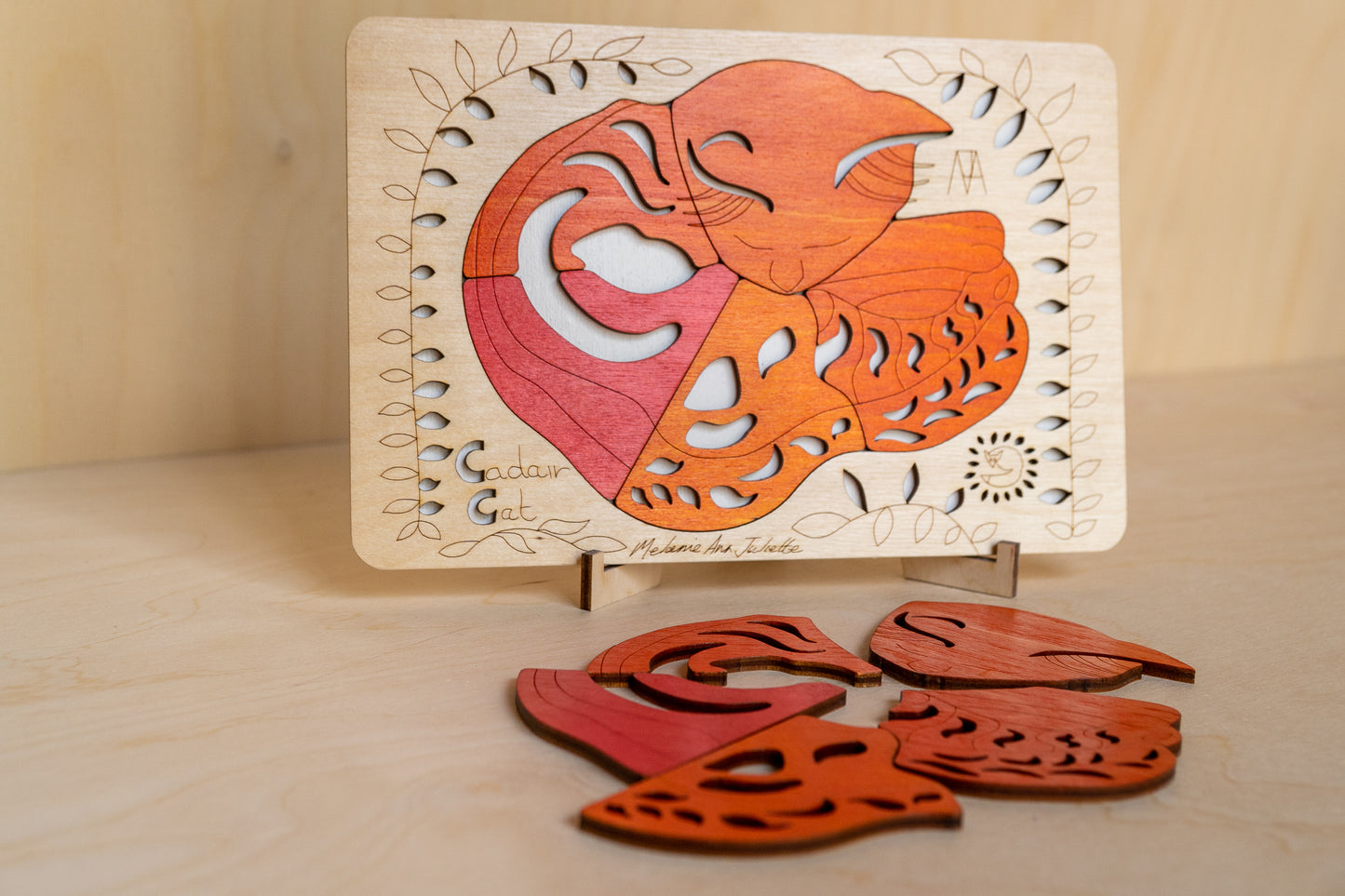 Wooden Cadair Cat Puzzle Board