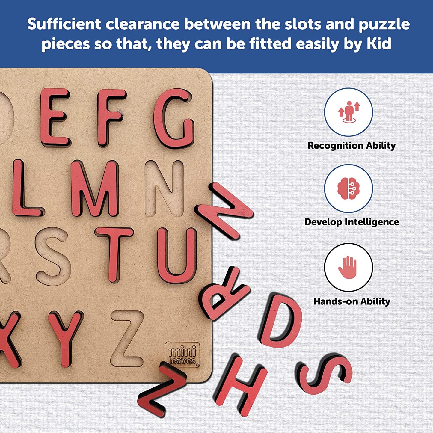 Wooden Capital Alphabet Puzzle Board