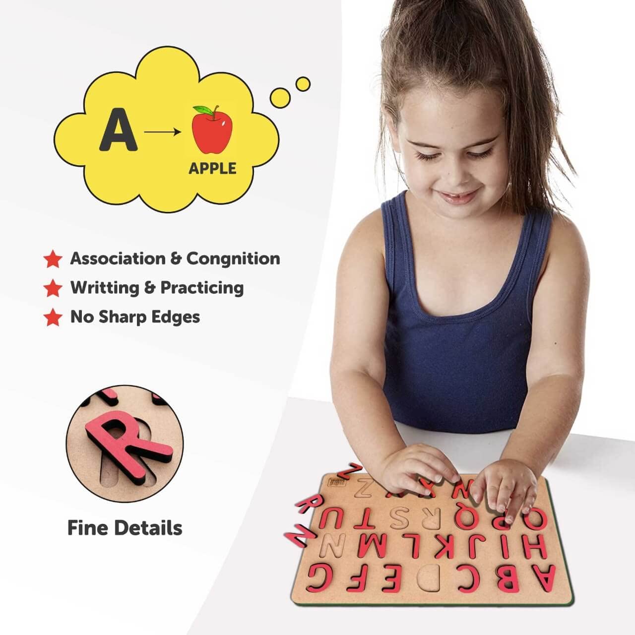 Wooden Capital Alphabet Puzzle Board