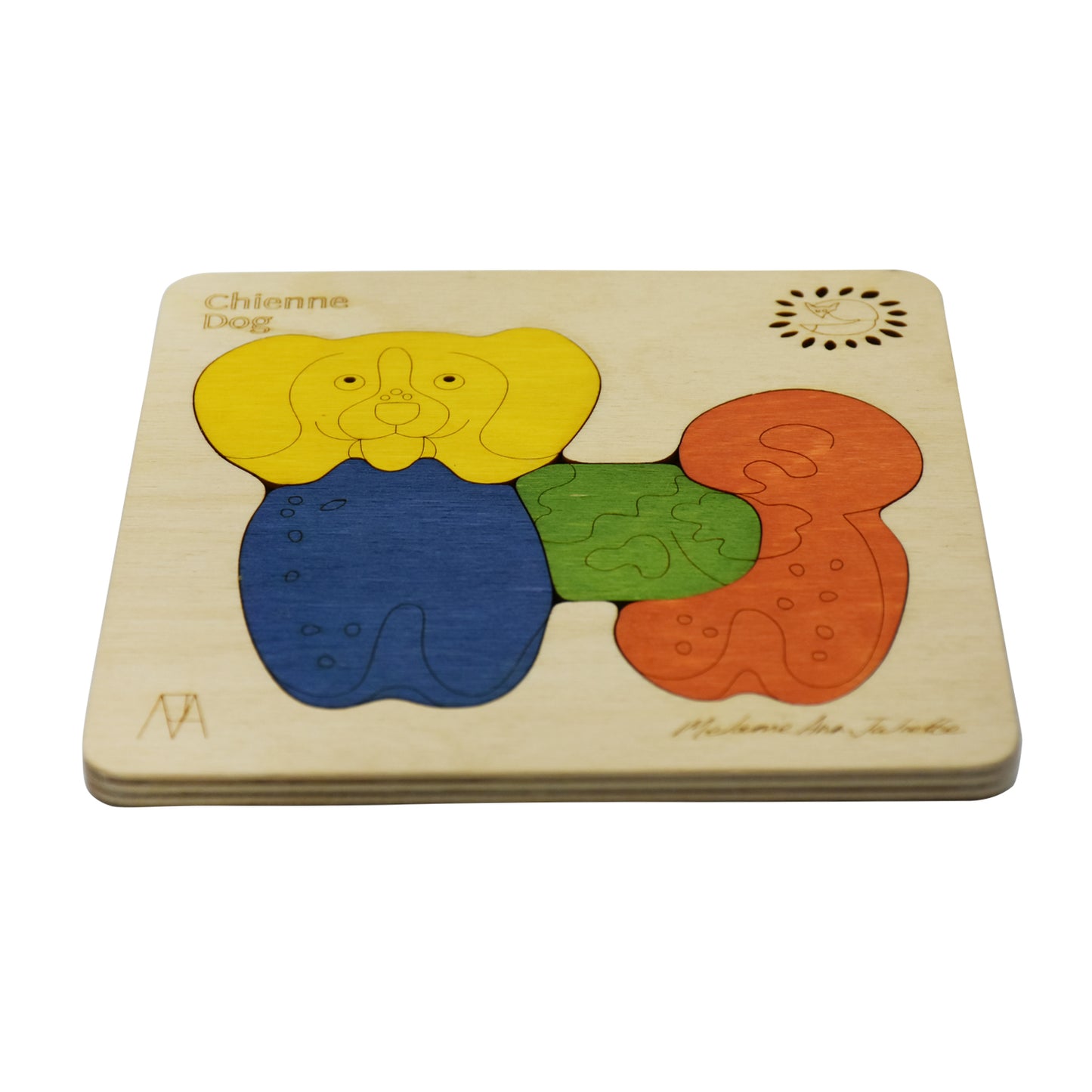 Wooden Chienne Dog Puzzle Board