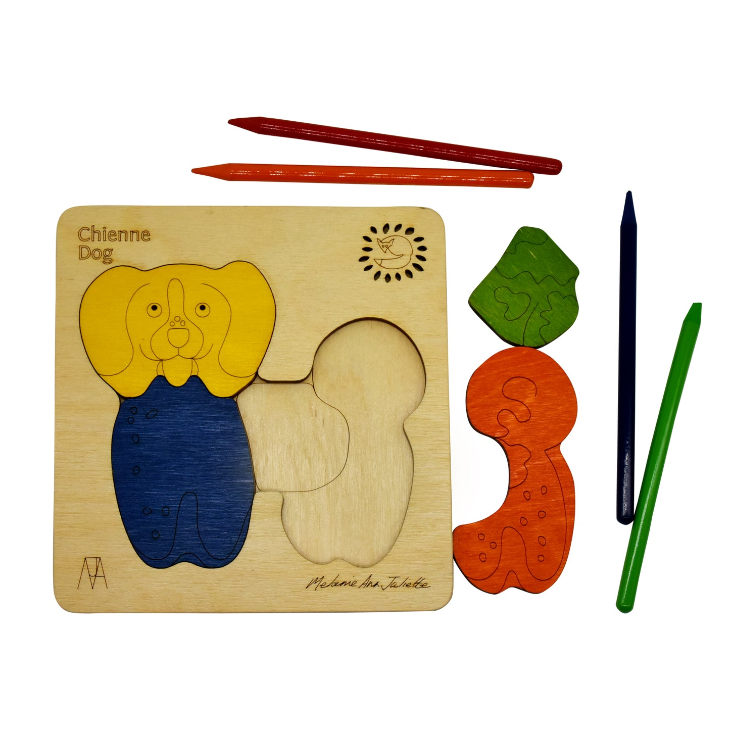 Wooden Chienne Dog Puzzle Board