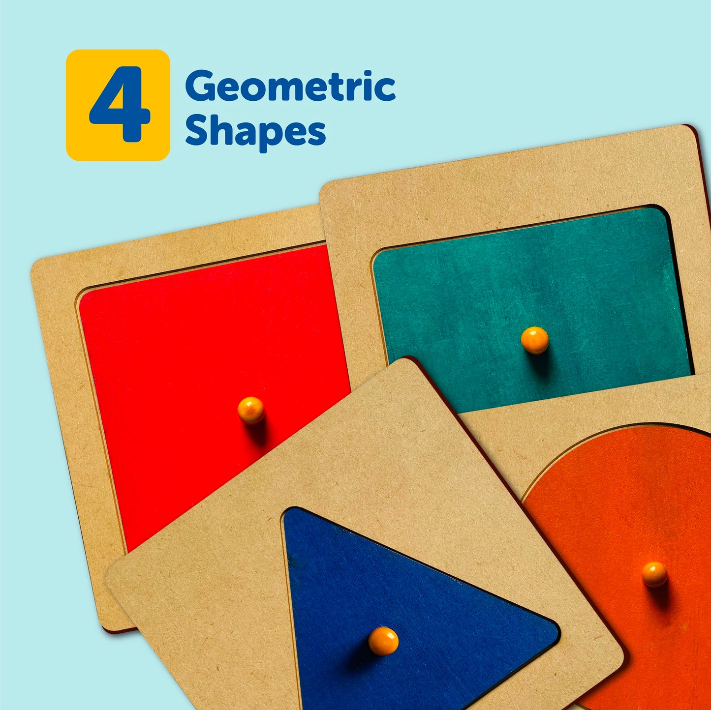 Wooden Colorful Multiple Shape Pincer Board
