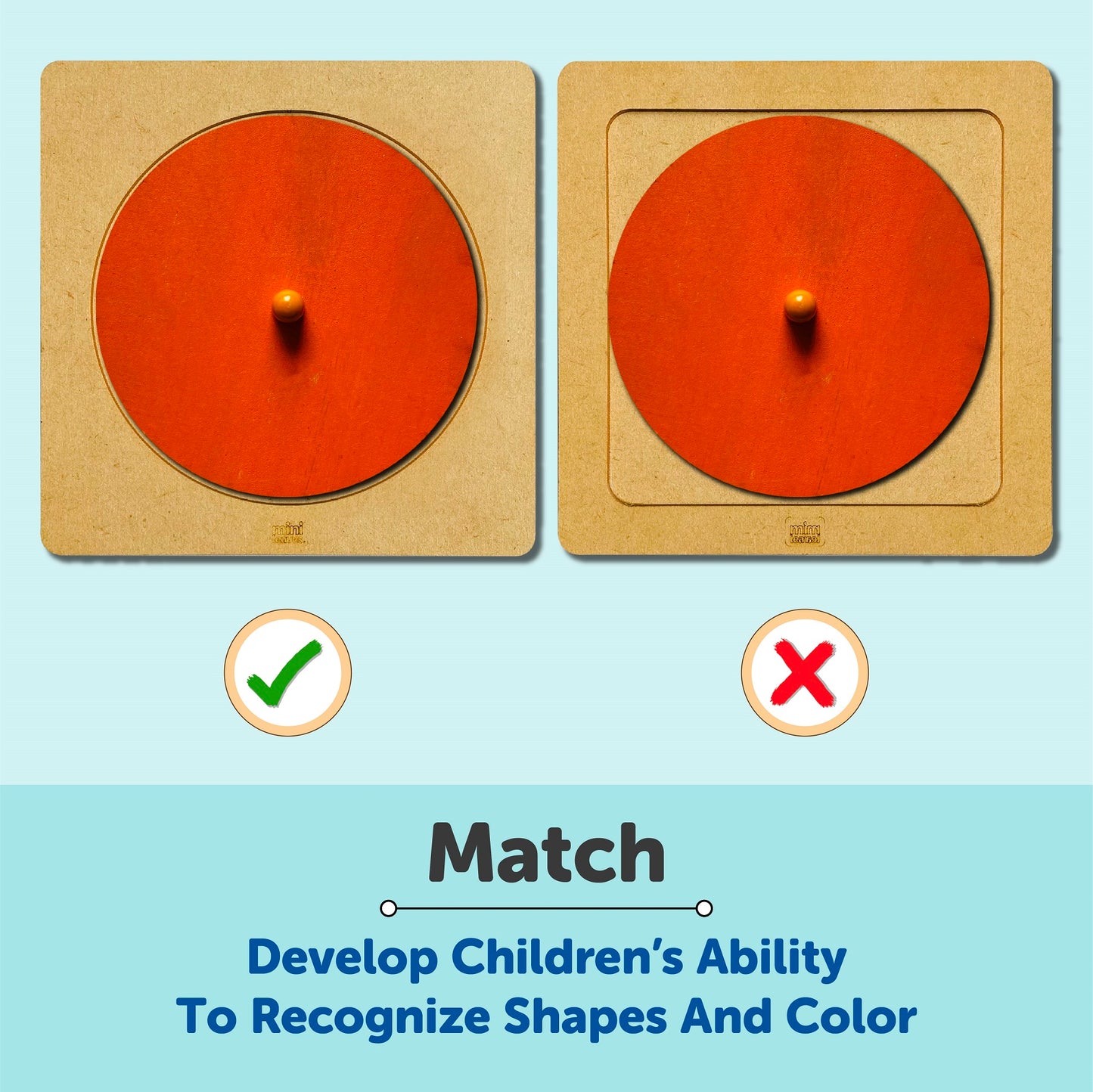 Wooden Colorful Multiple Shape Pincer Board