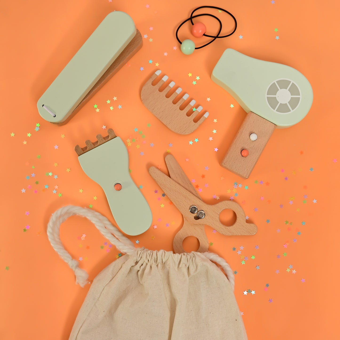 Wooden Comb & Shine Kids Hair Salon Playset
