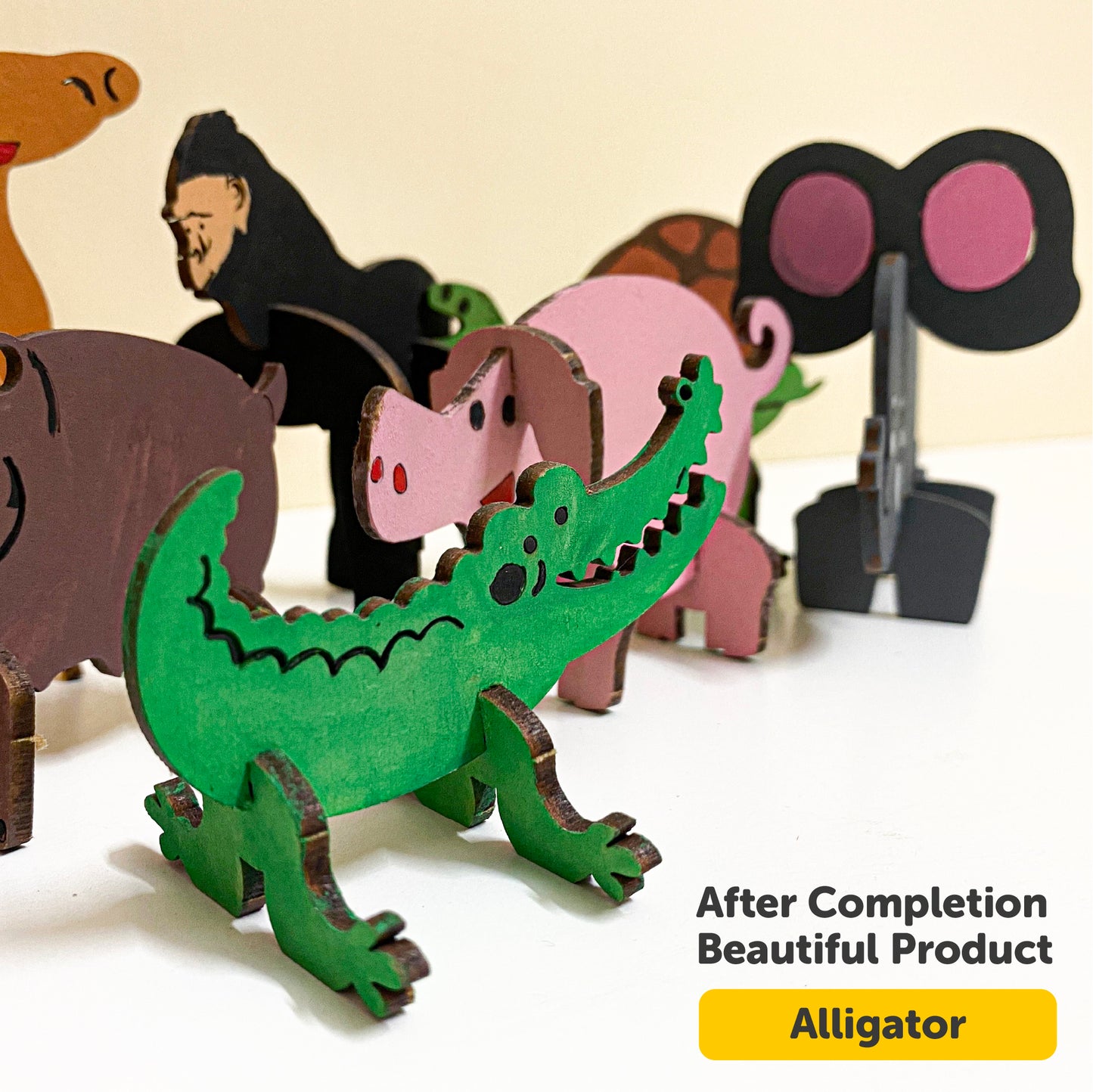 Wooden DIY Animal Art Craft Puzzle Set