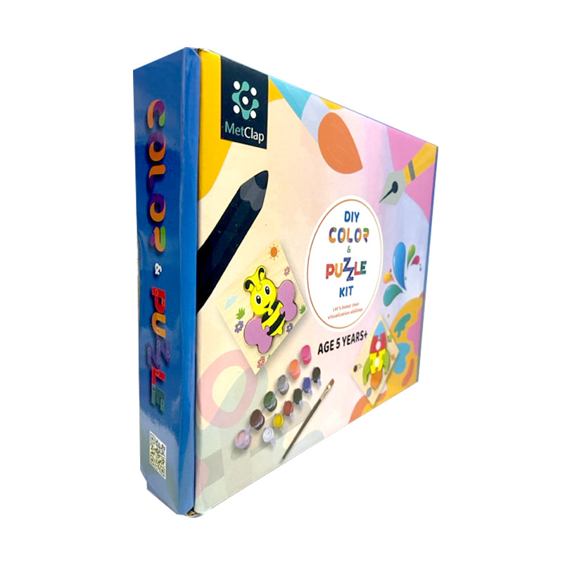 Wooden DIY Color & Animal Puzzle Kit for Kids