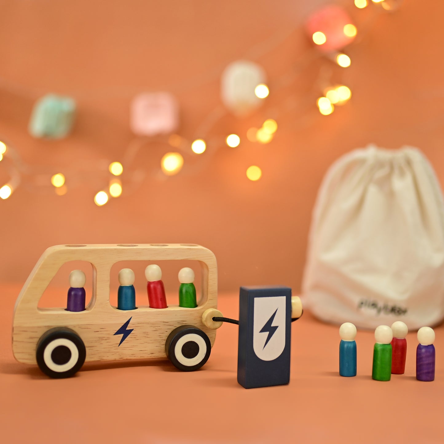 Wooden Double Decker Bus Toy