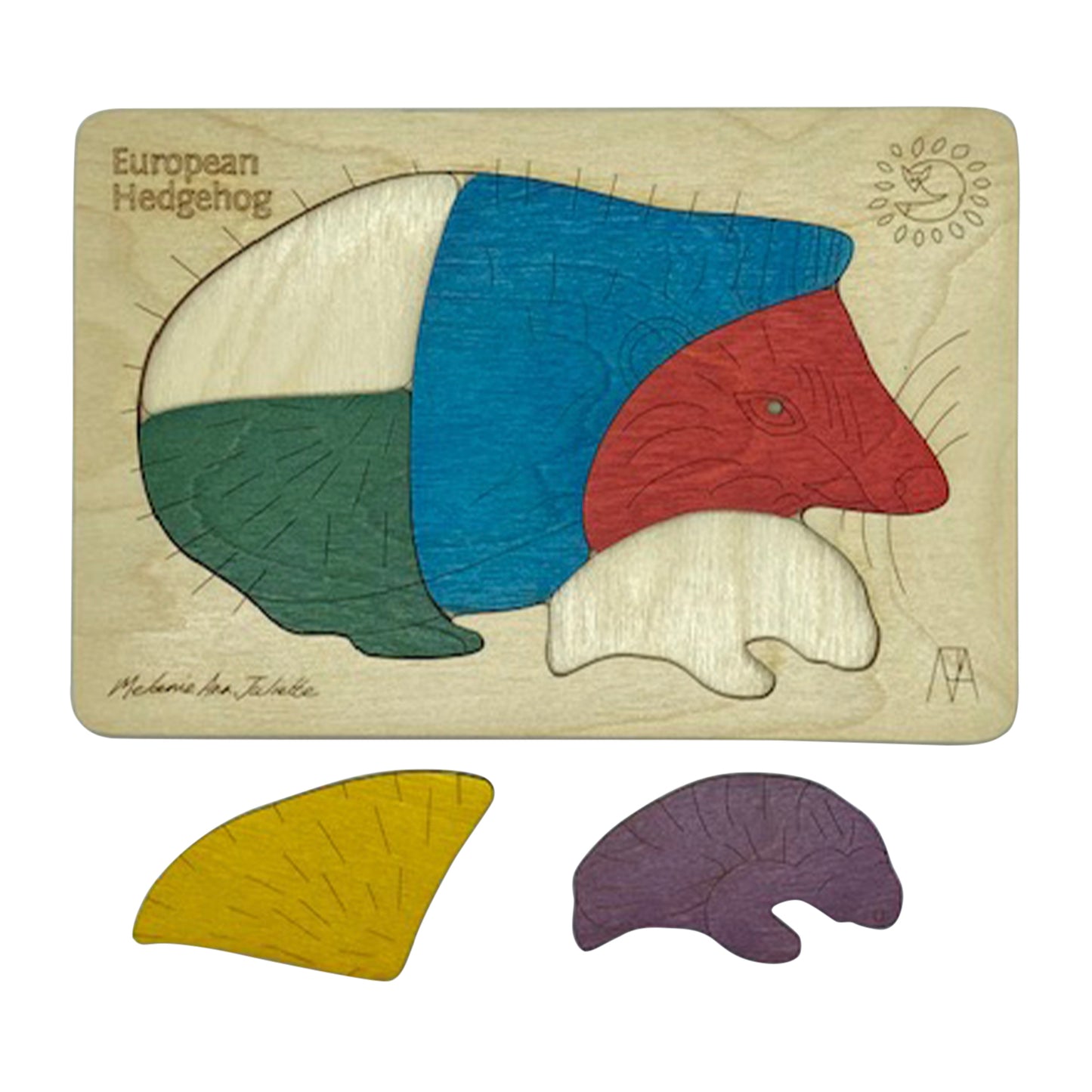 Wooden European Hedgehog Puzzle Board